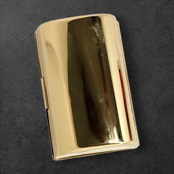 Vintage 1980s Vanity Set Art Deco Woman Compact & Lipstick Case NOS Glam Gold - Picture 10 of 16